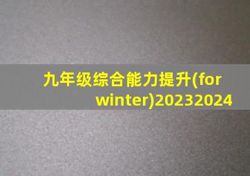 九年级综合能力提升(for winter)20232024